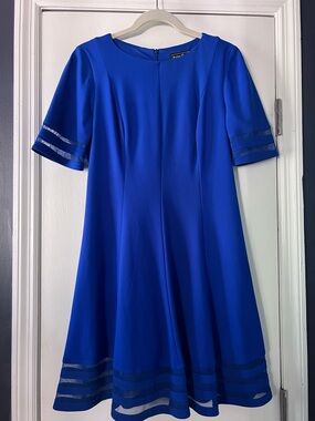 Jessica Howard Royal Blue Asymmetrical Fit-and-Flare Dress